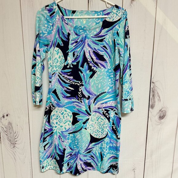Lilly Pulitzer Dresses & Skirts - Lilly Pulitzer Hollee Dress Small Pineapple Party Print‎ EUC